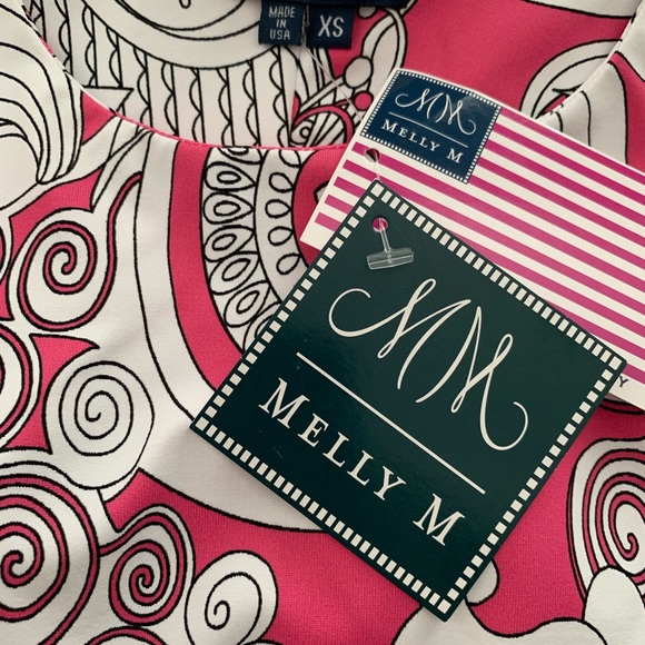 Melly M Sheath Dress in Fuchsia/White (XS) New - Picture 6 of 7